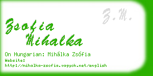 zsofia mihalka business card