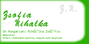 zsofia mihalka business card